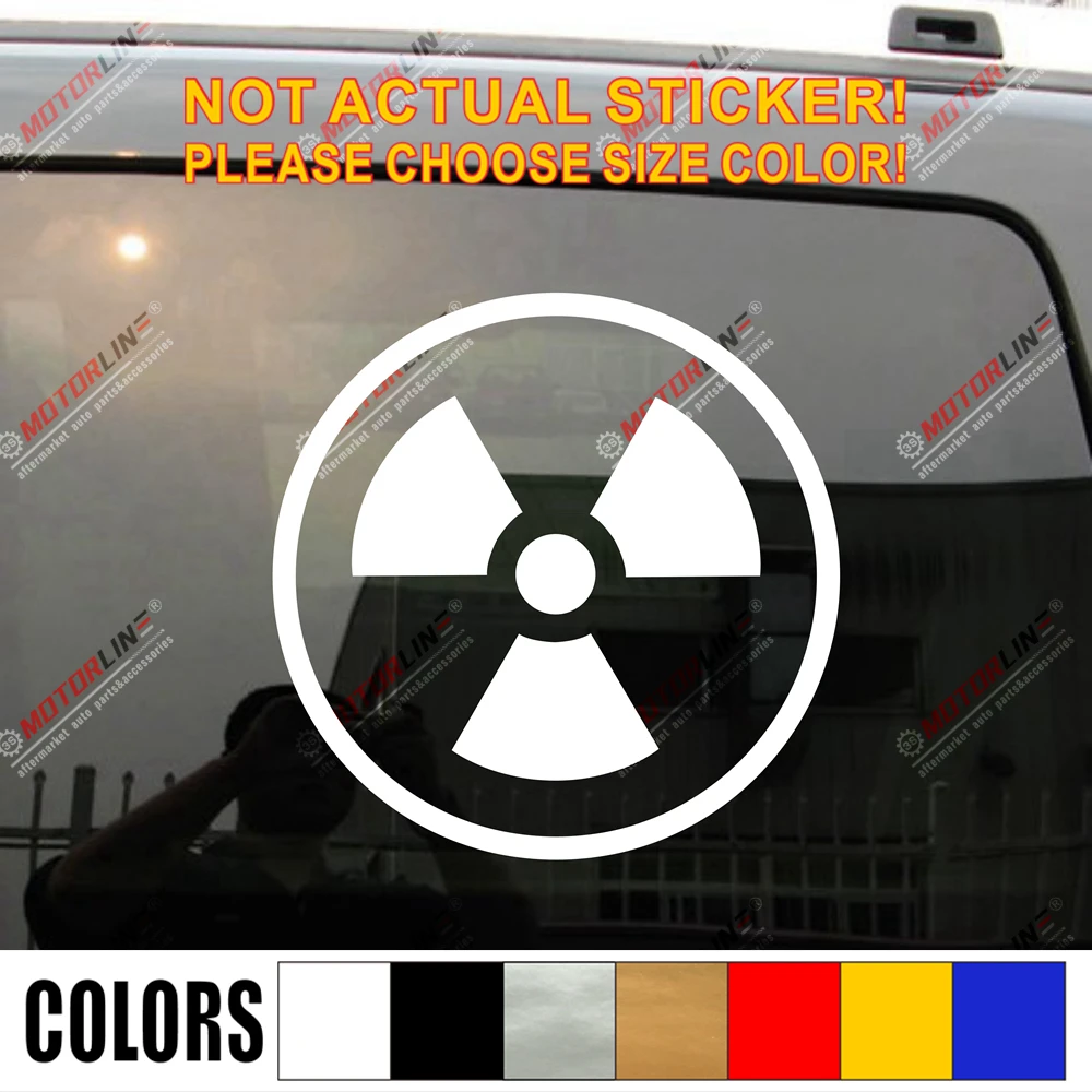 pick size color Radioactive Symbol Radiation Decal Sticker Car Vinyl die cut  no background