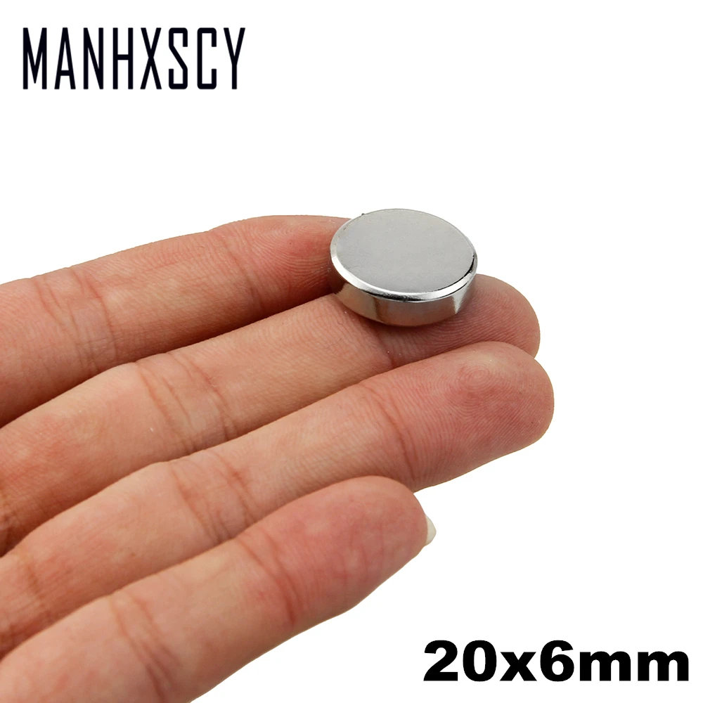 

100pcs Neodymium N35 Dia20mm X 6mm Strong Magnets Tiny Disc NdFeB Rare Earth For Crafts Models Fridge Sticking magnet 20x6mm