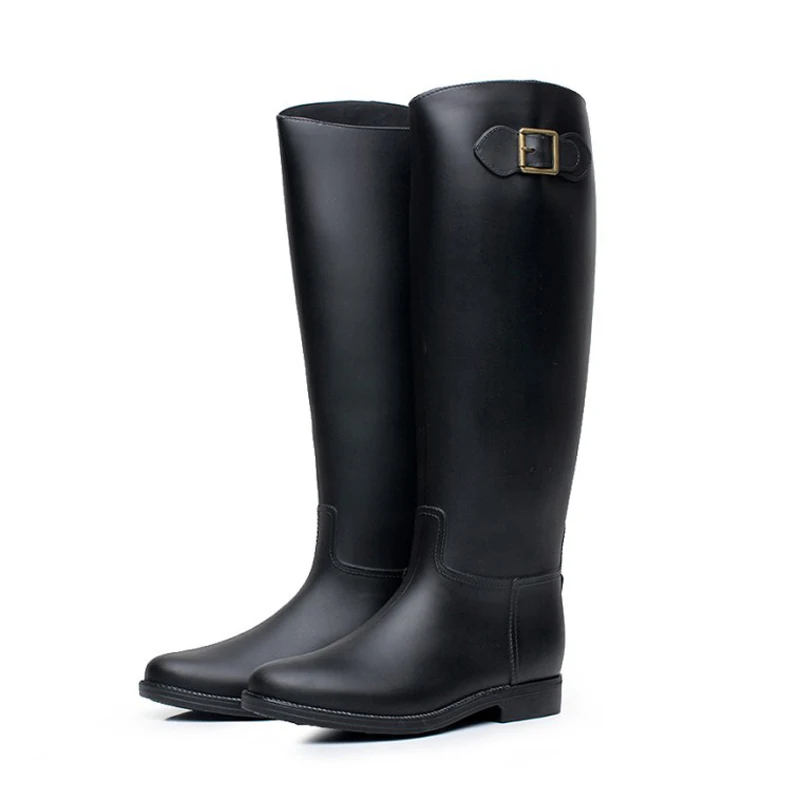 Rain Boots Women Pvc Waterproof Water Shoes Tall Rain Boots Female Rubber Toe Rainboots C551