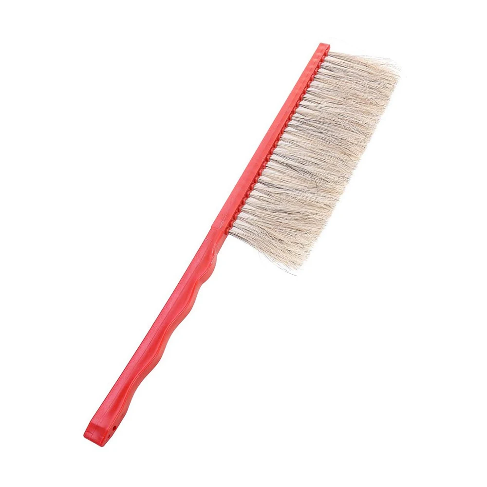 Beehive Cleaning Brush Plastic Red Handle Bee Soft Sweep Brush Single Row Horse Tail Hair Brushes Beekeeping Beekeeper Equipment