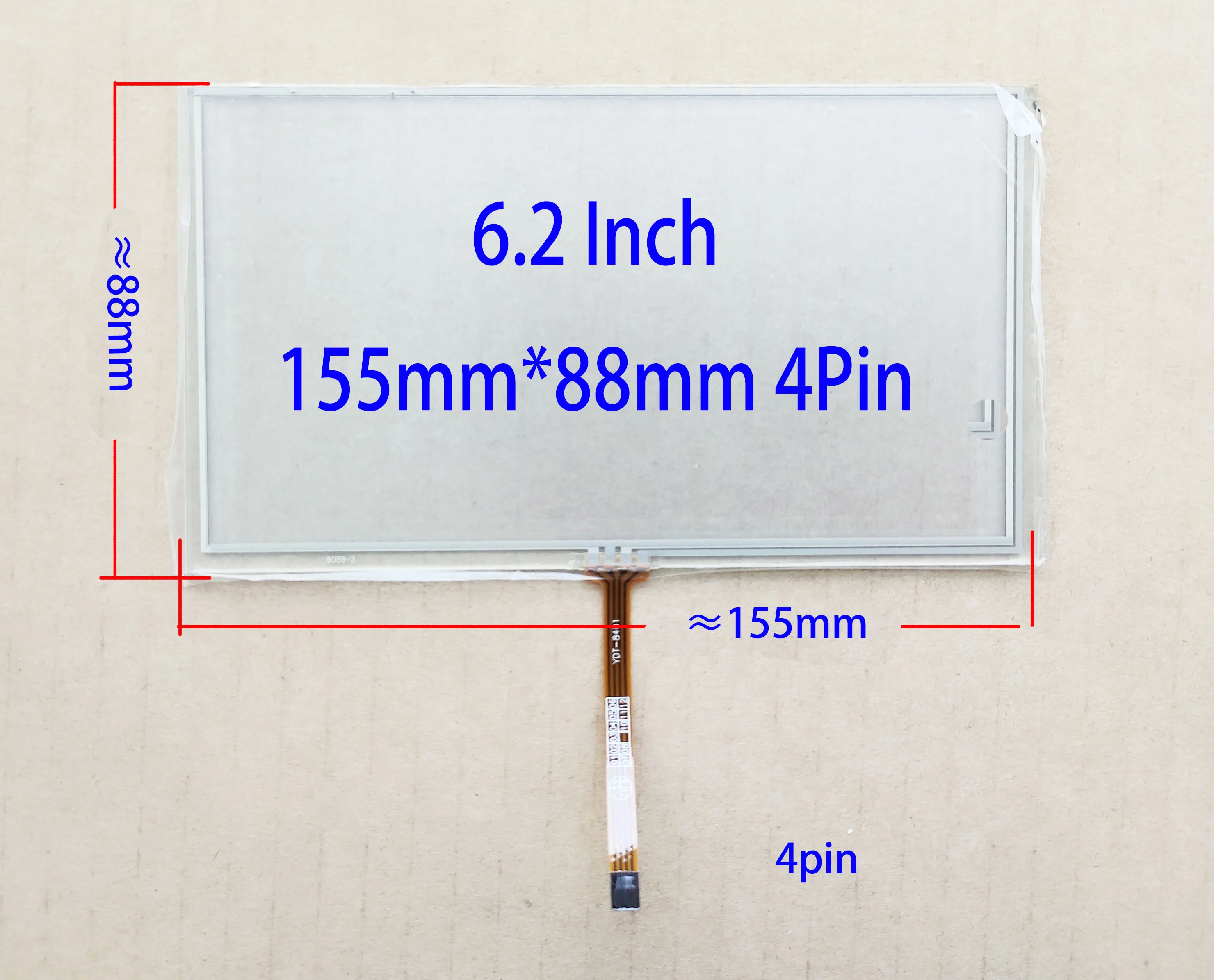 

6.2/6.5 inch Touch Screen For Car Radio Carpc 4-PIn Resistive Touch Screen Panel Glass Sensor Digitizer 155*88mm