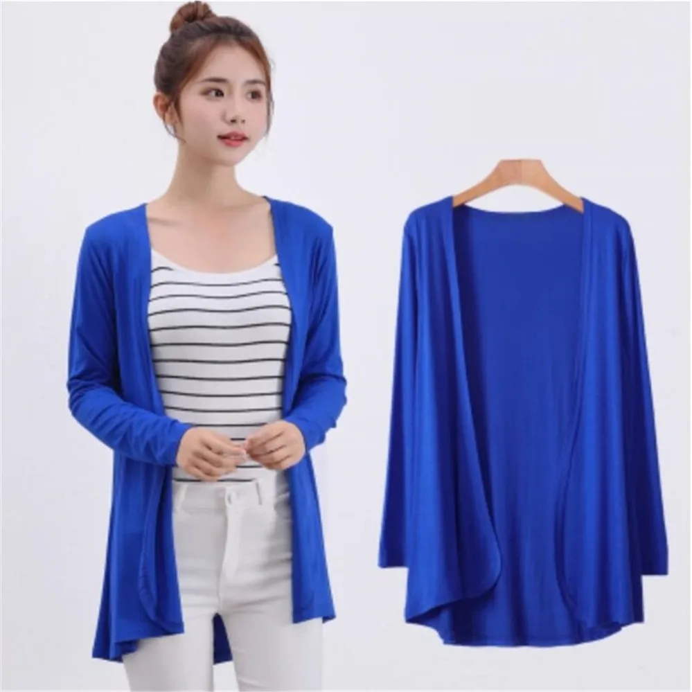 2024 Summer Autumn Korean Women Modal Cardigan Ladies Shawl Female Cotton Sweater Cardigans Long Sleeve Women Casual Thin Coats