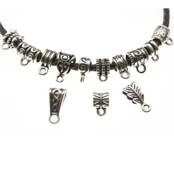 30 Stück antike Silber Charm Bail Perlen Spacer Perlen Anhänger Clips Anhänger Verschlüsse Anschlüsse für Armband Halskette Schmuck herstellung