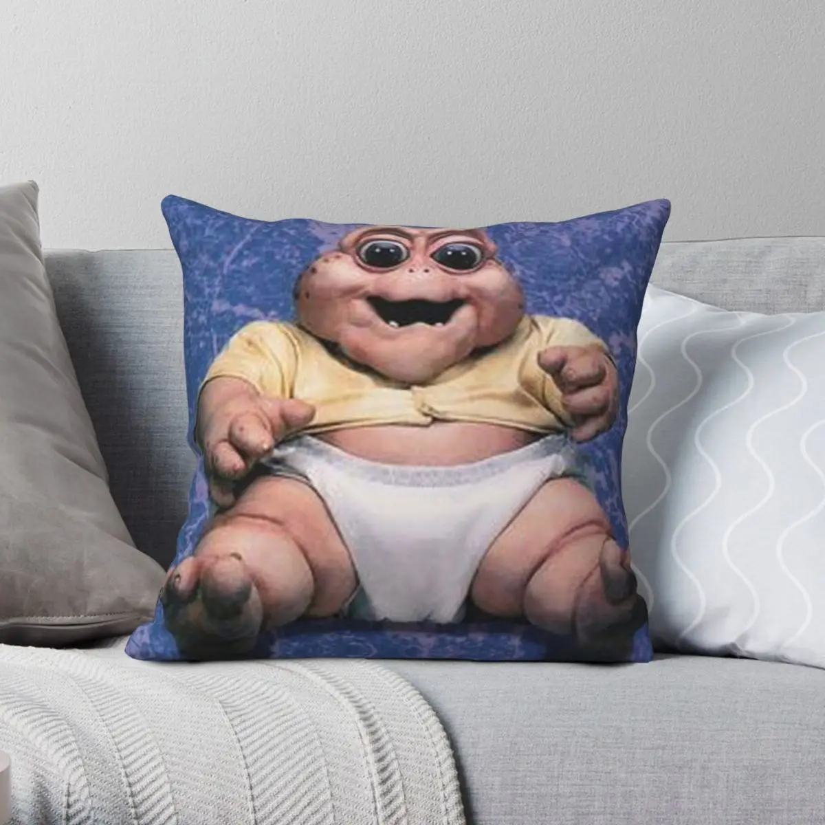 Baby Sinclair The Dinosaurs Square Pillowcase Polyester Linen Velvet Printed Zip Decor Pillow Case Room Cushion Cover 45x45