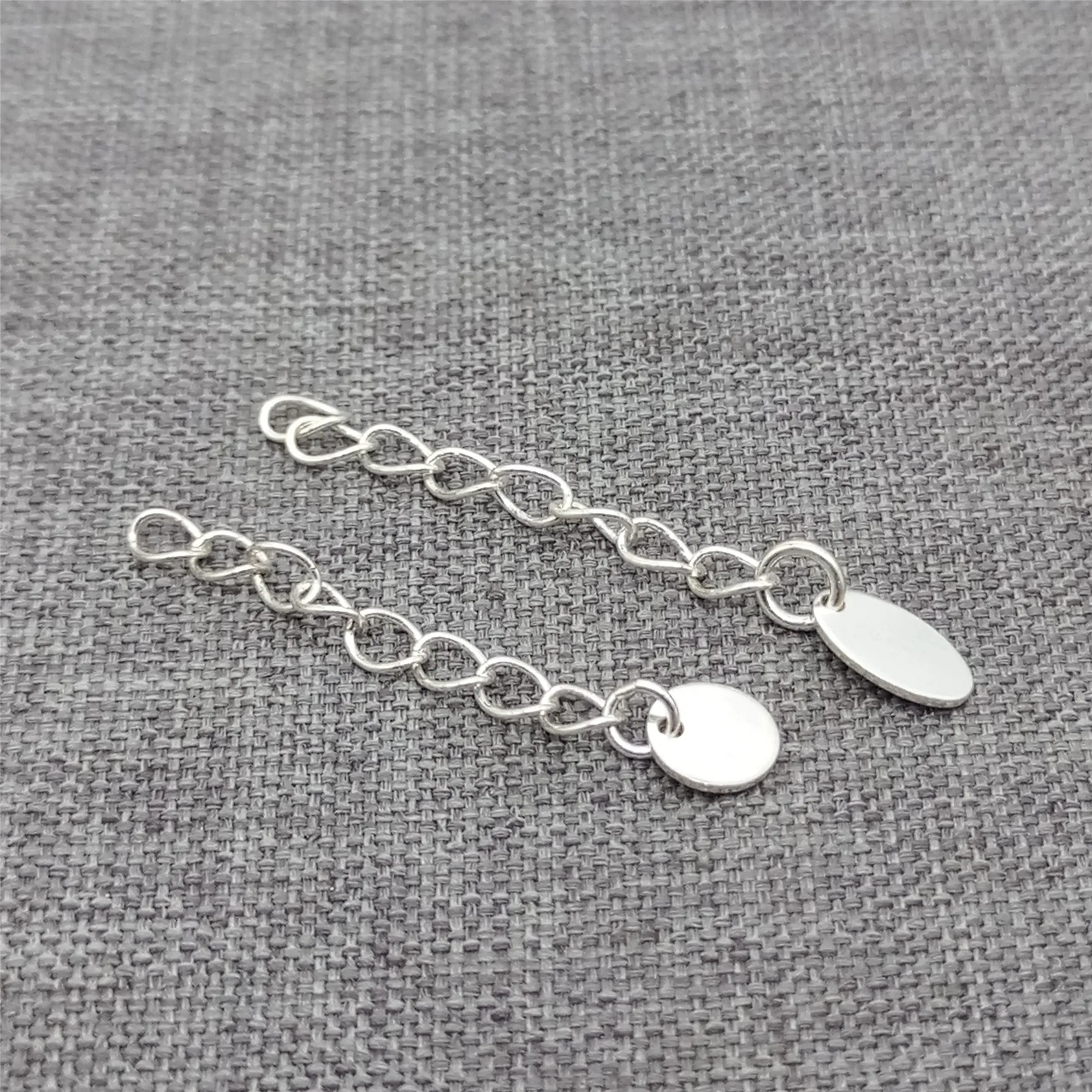 15pcs of 925 Sterling Silver Extension Chain Extenders Link w/ Quality Tags for Necklace