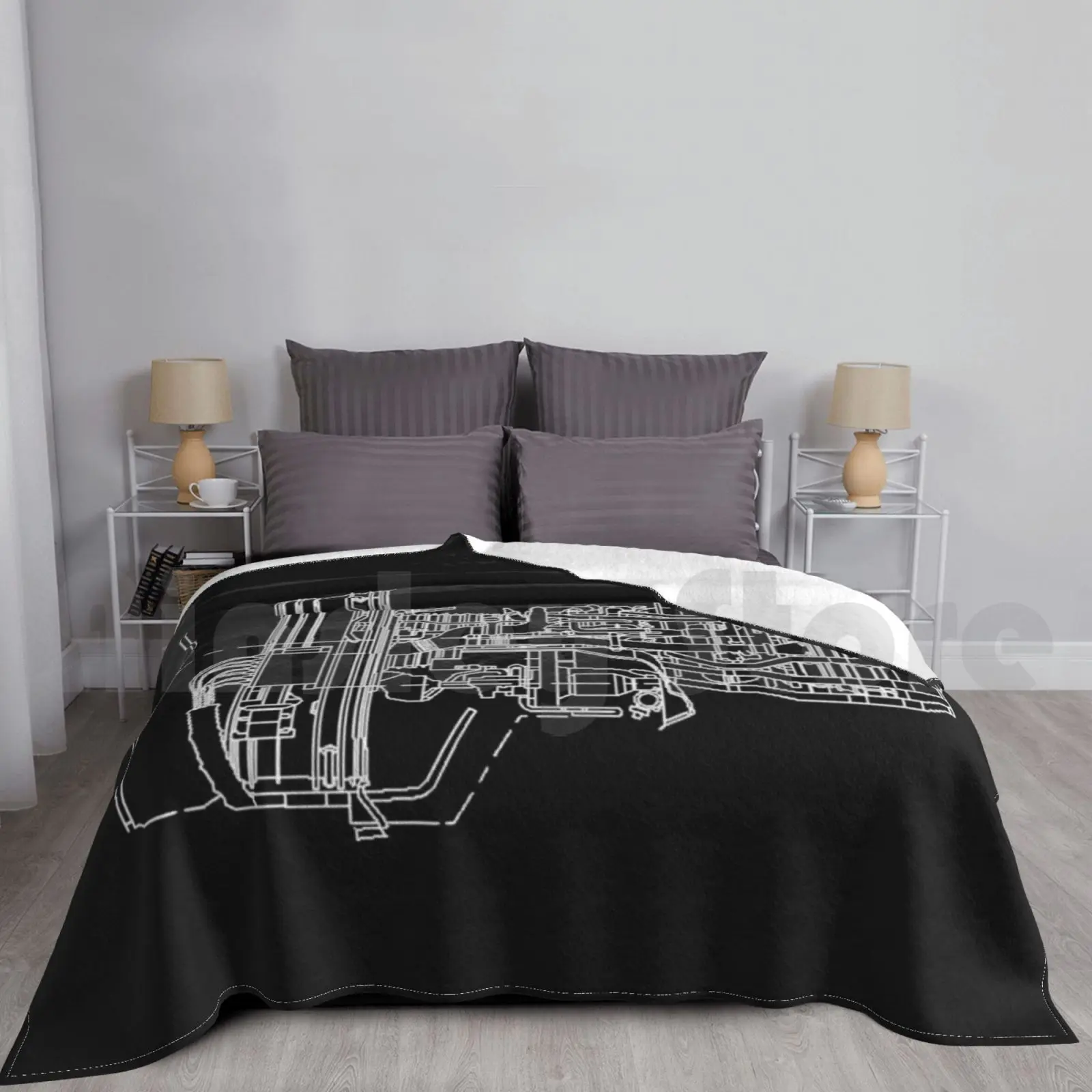 General Electric-80c2b In White Version Blanket Fashion Custom General Electric Ge 80c2b Engine Boeing 747 400 Mecano