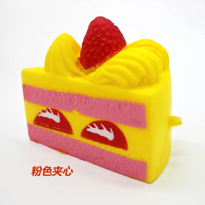 Squishy 느린 리바운드 삼각형 작은 케이크 딸기 빵 느린 리바운드 케이크 휴대폰 펜던트 케이크 느린 리바운드 보고서