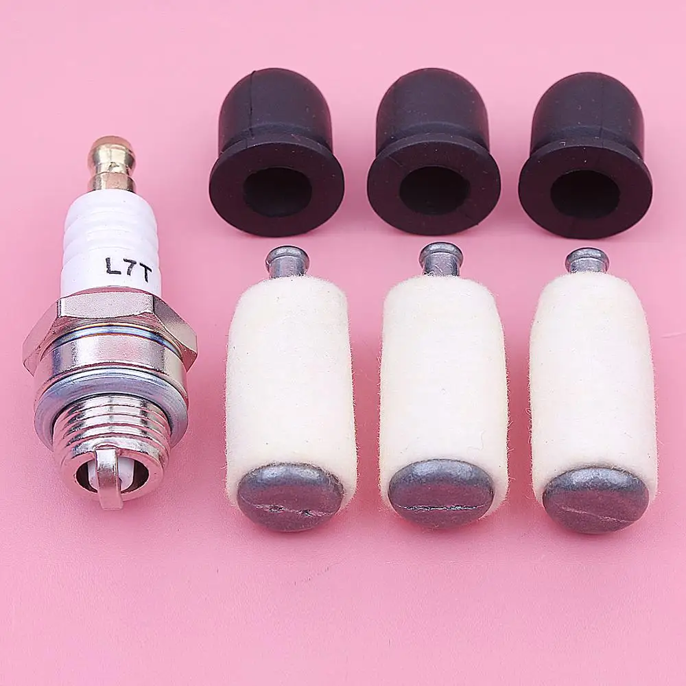 Kit de filtro de combustible de bombilla de imprimación de carburador para Kawasaki TD18, TD24, TG33, Trimmer Strimmer 49043-2065, bujía