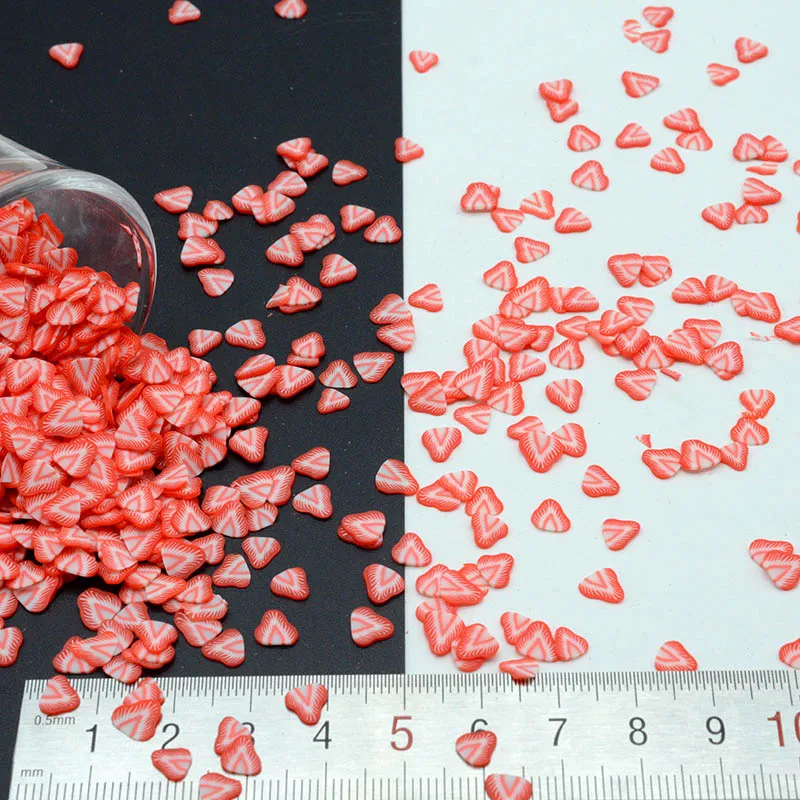 100g/lot Polymer Clay Strawberry Sprinkles Lovely confetti for Crafts Making, DIY