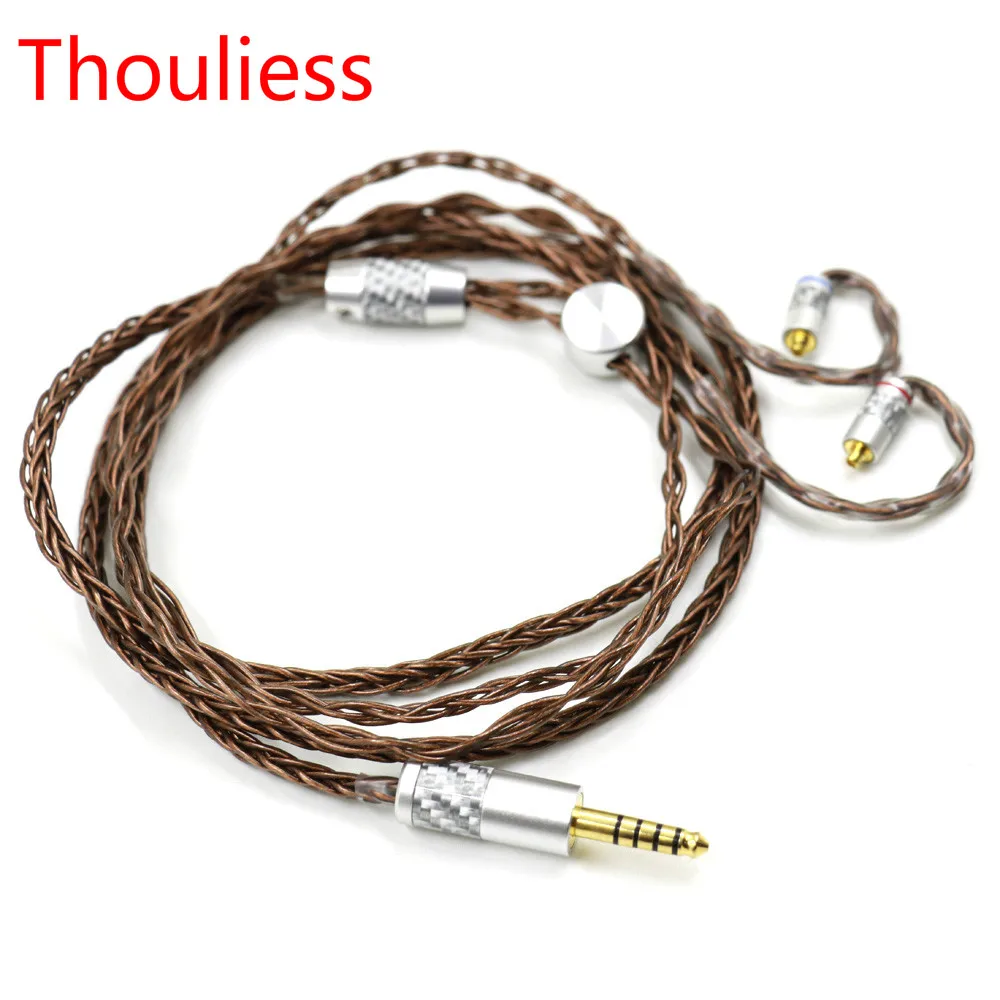 Thouliess alta fidelidade 3.5/2.5/4.4mm equilibrado UP-OCC único conector de cristal cobre mmcx fone de ouvido cabo atualização