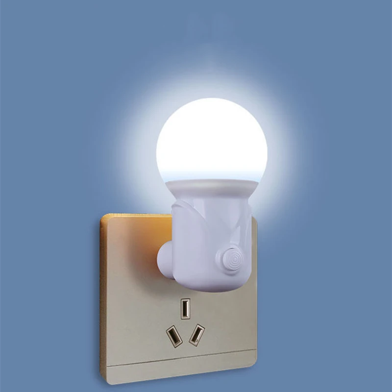 LED Plug-in Night Light 2-color Baby Nursing Eye Sleep Light Bedroom  Socket Lights Energy Saving Cute Corridor Lamp Balcony