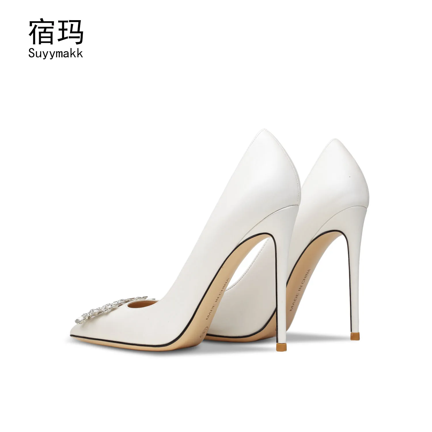 Woman shoes 2024 trend Luxury Pumps Pointed toe Party Ladies Shoes High Heels Shoes White Wedding Shoes Rhinestone Women's Shoes