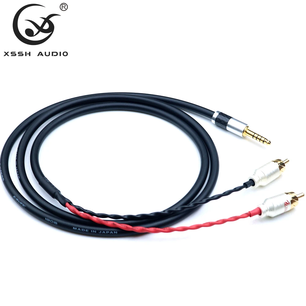 Câble d'amplificateur de 4.4mm à 2 RCA mâle XSSH OEM Audio YIVO HIFI OFC, en cuivre pur, rallonge d'écouteurs