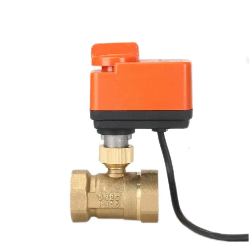 Imagem -02 - Latão Válvula de Esfera Elétrica com Interruptor Manual Motorizada Ball Valve Point Control 3-wire 220v 12v 24v 2