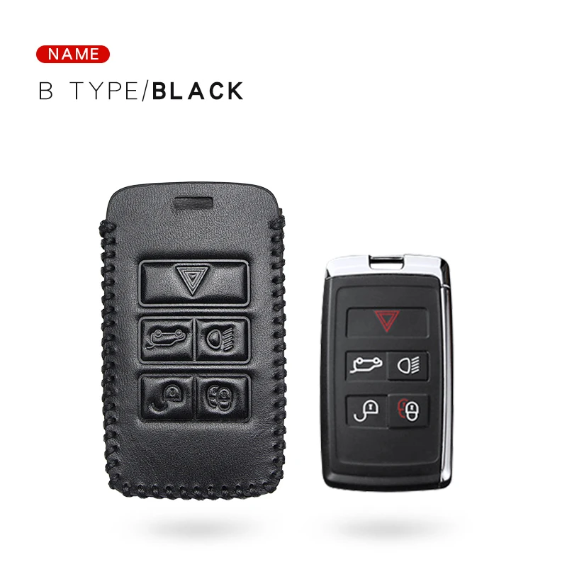 

Leather Car Key Cover Case Shell For Land Rover Velar Sport Discovery 5 2018 2019 For Jaguar E-Pace Evoque XK XF XJ8 XR8 XRR