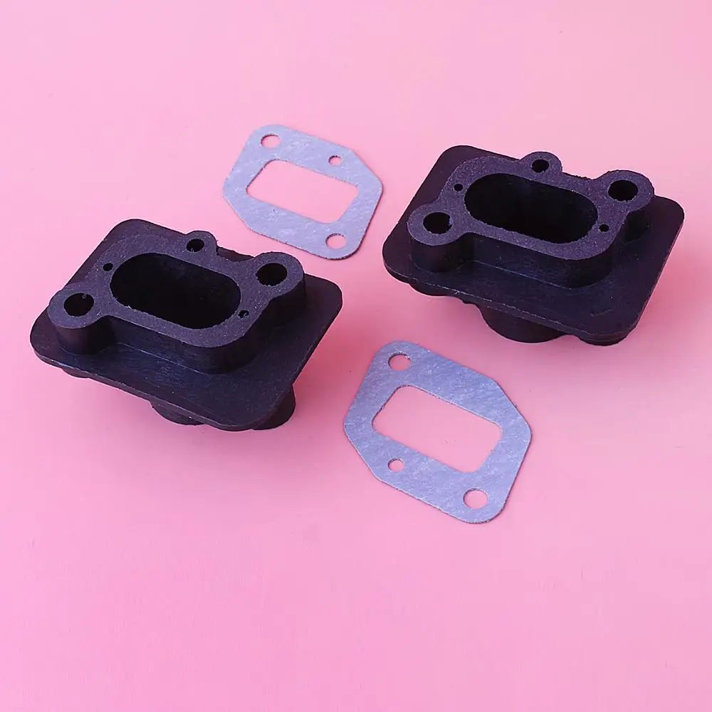 2Pcs/lot Brush Cutter Intake Manifold For 40-5 43CC 52CC Trimmer Parts Carburetor Base Connector Admitting Pipe Carb Adaptor