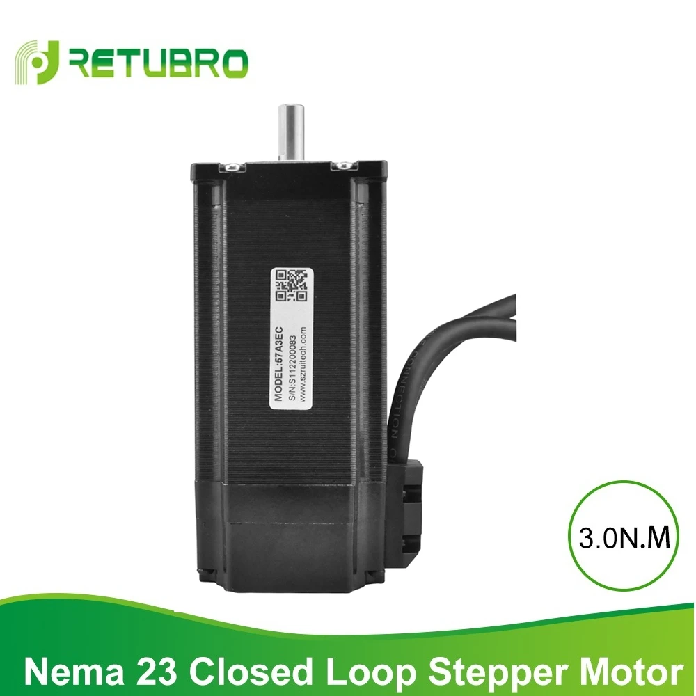 

RETUBRO Nema 23 Stepper Servo Motor 57A3EC 3NM 2 Phase closed loop 8mm Shaft Diameter Stepping Motor 4A with encoder