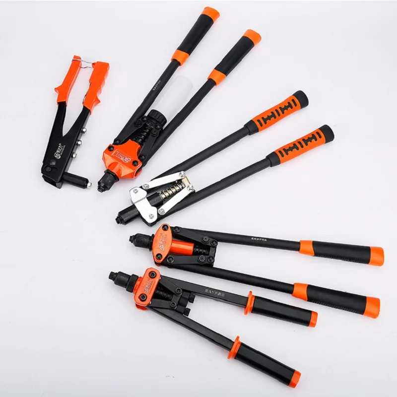 

Heavy-duty Manual Rivet Gun Includes 100 Pcs Rivets Head One-hand Rivet Tool Durable and Suitable for Metal, Plastic and Leather