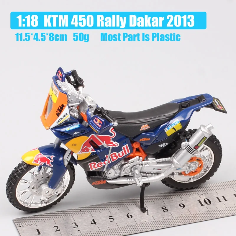 1/18 Scale Bburago 450 Rally 2019 2013 Rider #1 Macro Red Bull Racing Motocross Enduro Motorcycle Diecasts & Toy Vehicles Model