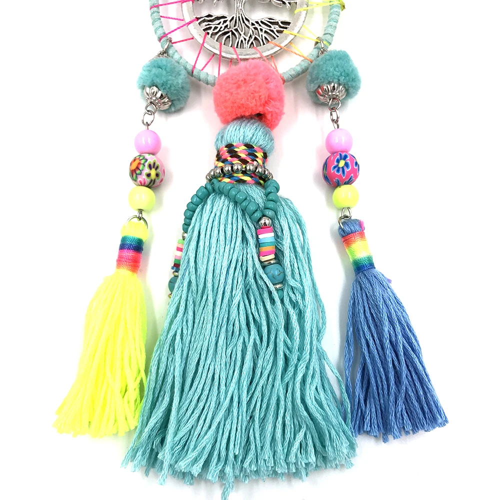 New handmade bohemian Car Key Chain Lanyards Key Ring Key Finders fringe Tassel tree life Pendants Bag Rings KeyChain for women