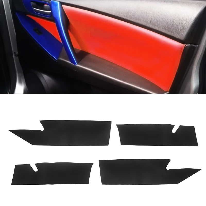 Soft Leather Door Panel Cover For Mazda 3 2011 2012 2013 4pcs Car Front & Back Door Panel Cover Protective Sticker Trim