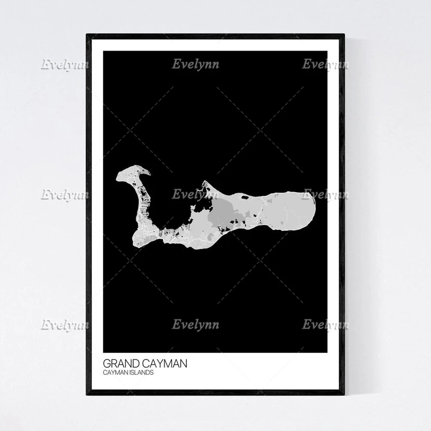 Grand Cayman Map Art Print - Many Styles - Scandi // Vintage / Wall Art Canvas Modern Home Decor Posters Unique Gift