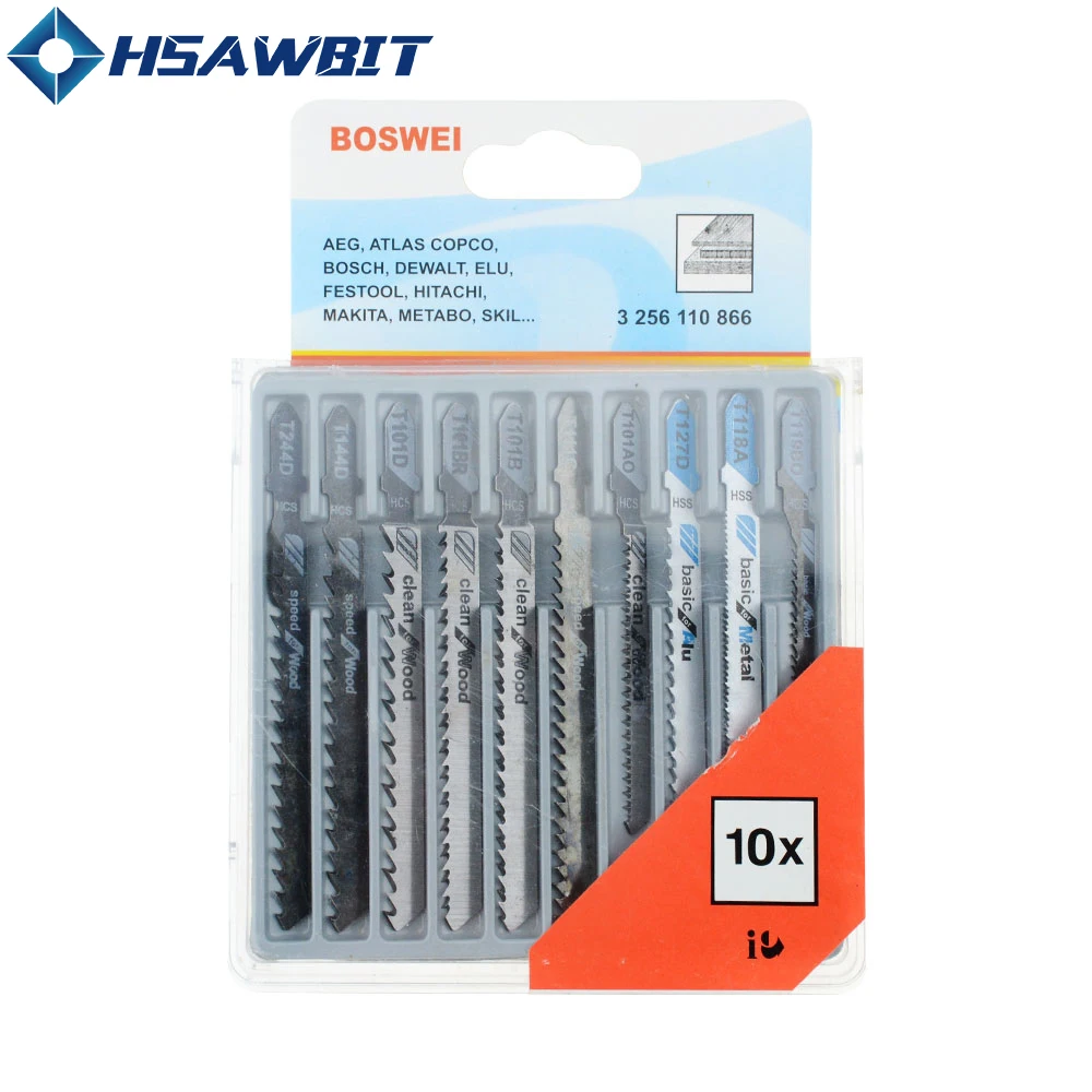 10pcs/set Jig Saw Blades T244D/T144D/T111C For Fast Cutting Straight Cutting 4 mm Teeth Length Jigsaw Blades Saw Blade