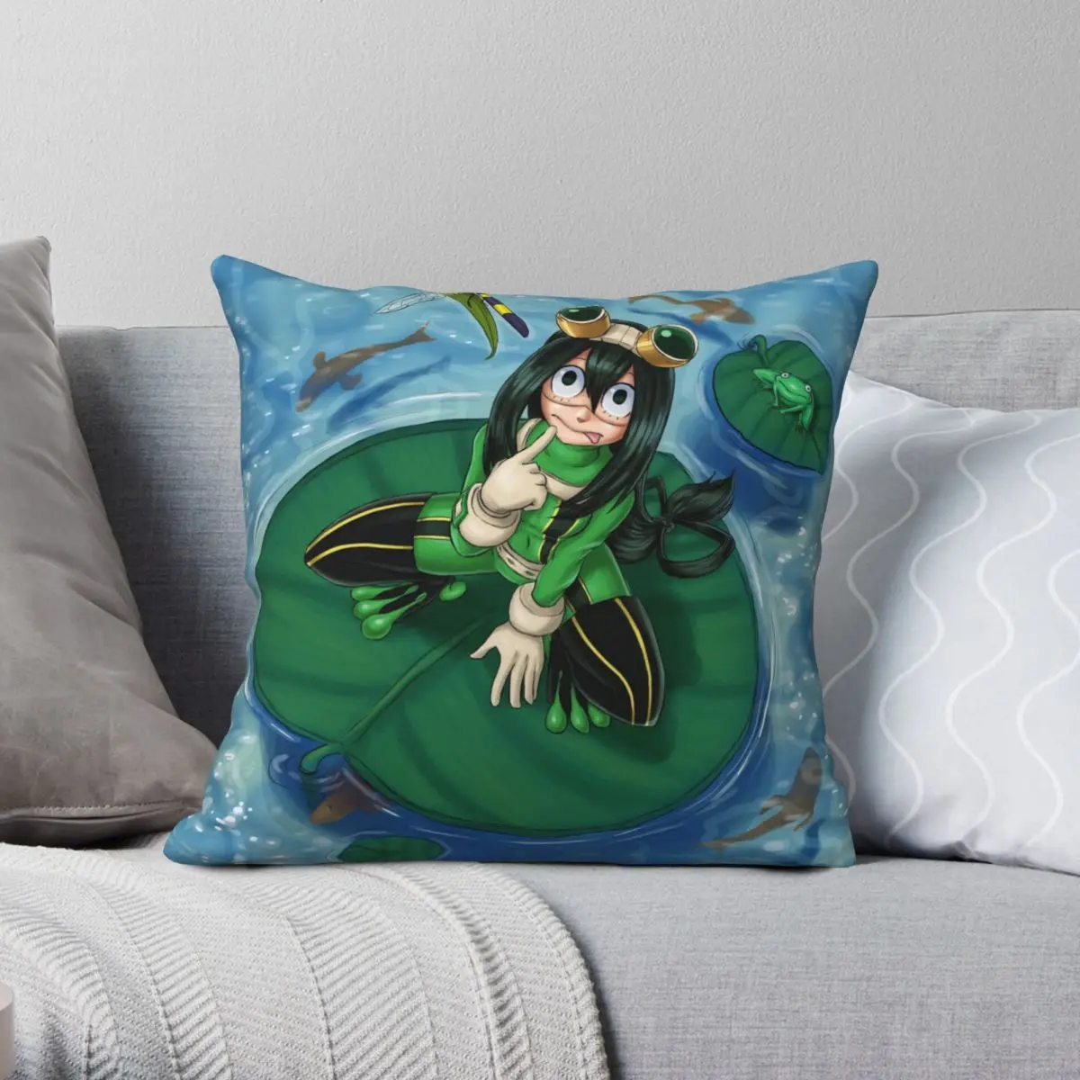 Froppy Pillowcase Polyester Linen Velvet Zip Decor Car Cushion Cover 18