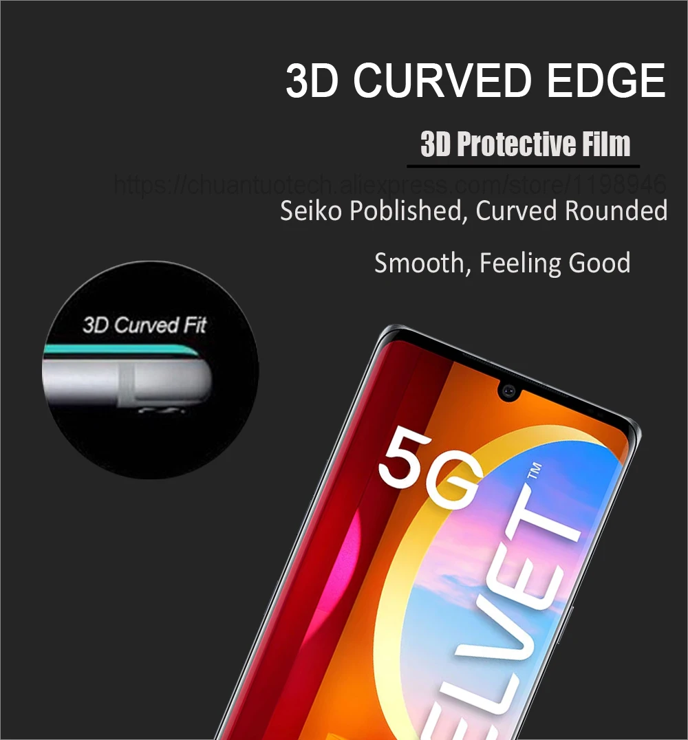 Full Coverage Tempred Glass For LG Velvet/LG Velvet 5G/LG Velvet 5G UW/LG G7/LG G8 3D Protective Films Screen Protector