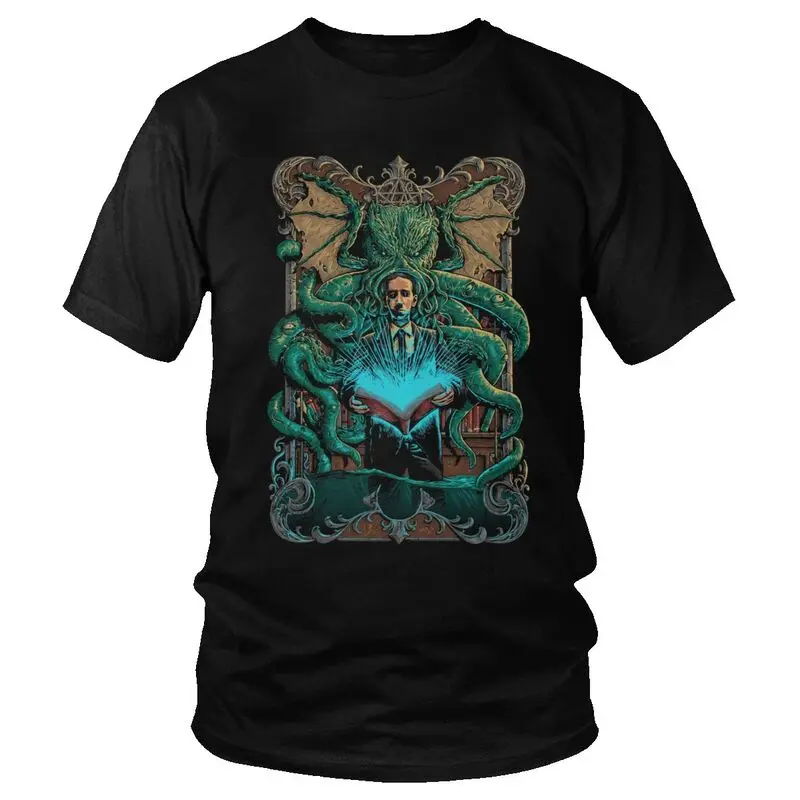 Tvoe Call Of Cthulhu T Shirt Men Short Sleeve Cotton T-shirt Lovecraft T-shirt Horror Fiction Film Fan Tees Top Tshirts Gift