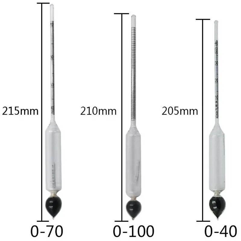 0-100% Alcoholometers Tester Professional Wine Concentration Breathalyzer Measurement Meter + Thermometer Use For Liquor 4Pc/Set