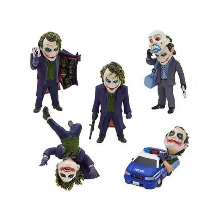 

5pcs/set The Dark Knight Joker Keychain PVC Action Figure Collectible Model Toy