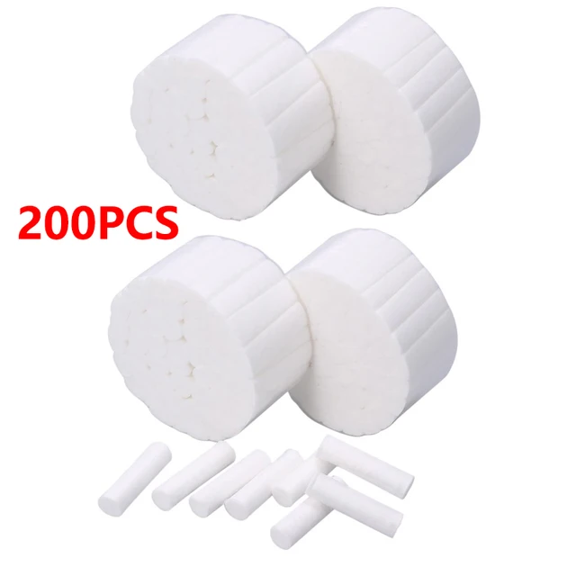 200 sztuk/4 torby 100% bawełna dentystyczna rolka bawełniana materiał dentystyczny produkt do wybielania zębów chirurgiczne rolki bawełniane o wysokiej chłonności