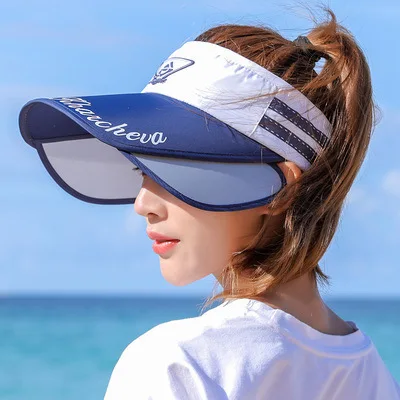 New Sports Female Summer Outdoor Sun Hat Stretchable Empty Top Sun Visor Hats UV Hat Large Brim Sun hat