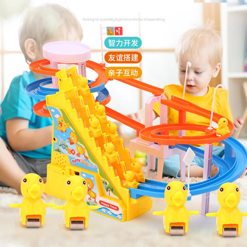 Creative Funny Educational Toys Children Electric Light Music Amusement Climb Stairs Track Toy Fun Climbing Staircase Toys