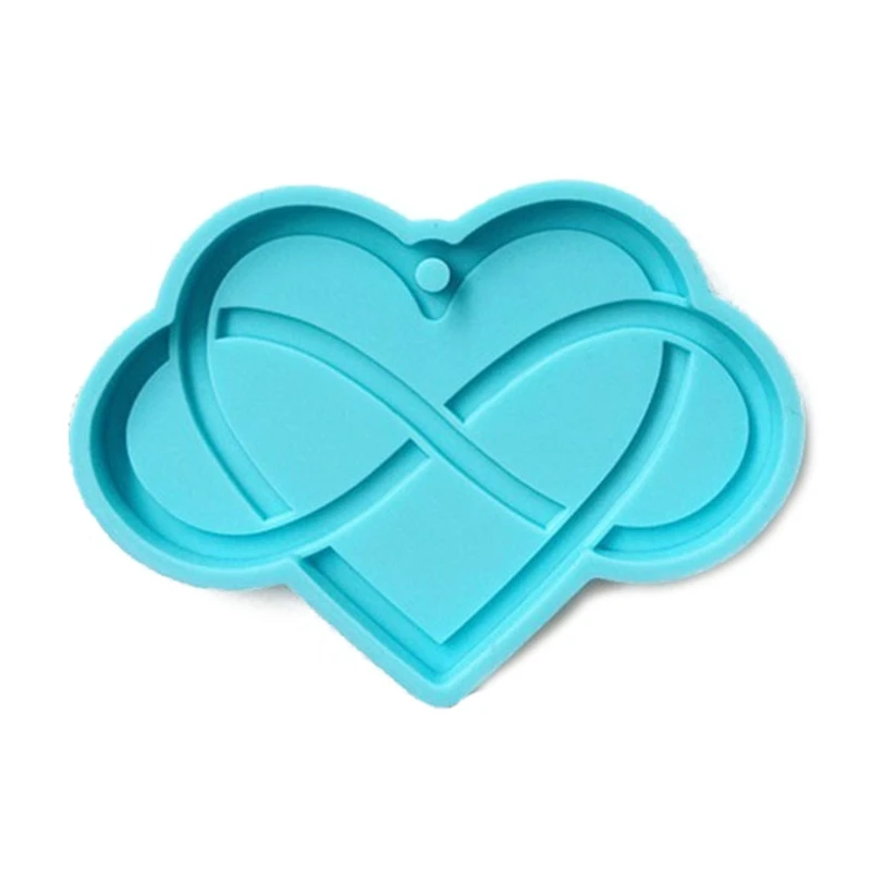 3 Pcs DIY Love Heart Keychains Epoxy Resin Mold Necklace Pendant Silicone Mould