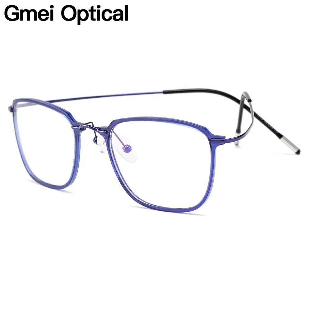 

Gmei Optical Ultralight Beta Titanium Flexible Glasses Frame Men Square Prescription Eyeglasses Myopia Optical Frames M19003