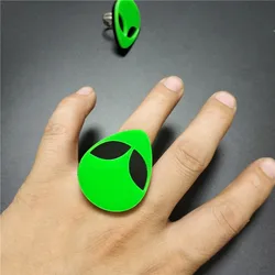 KUGUYS Green E.T  Aliens Rings for Women Men Adjustable Acrylic Fashion Cute Jewelry Accessories