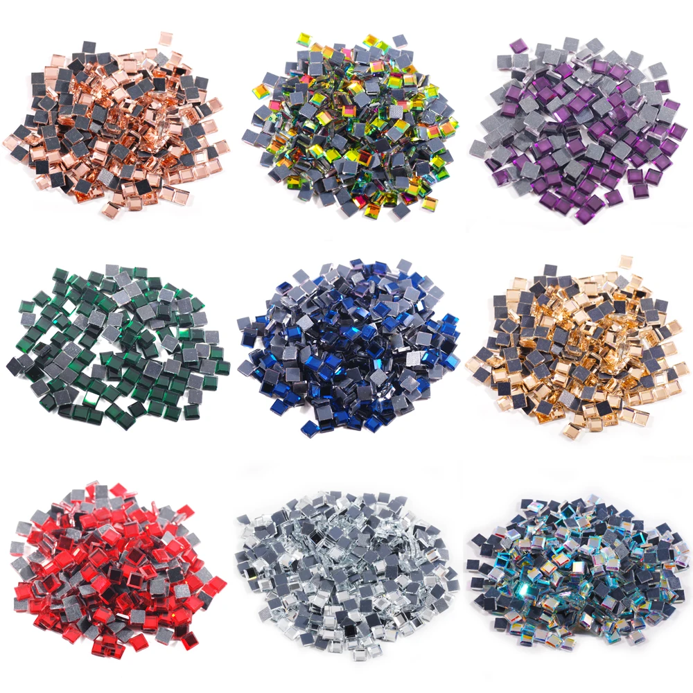 5MM Hot Fix Rhinestones The Shape Of Square Glass Stone Glue-Back Iron On Rhinestone Crystal For Clothes 200Pcs/Bag