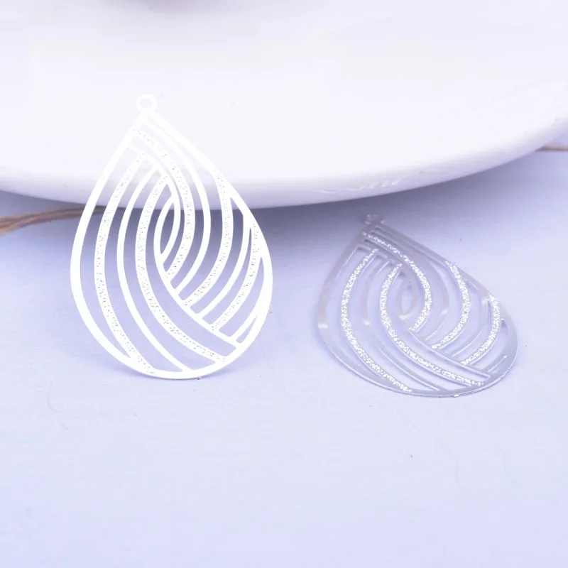 50 Stück AB6056 24*40mm Messing Hohle Wassertropfen-Anhänger für DIY Schmuckherstellung – Detail 9