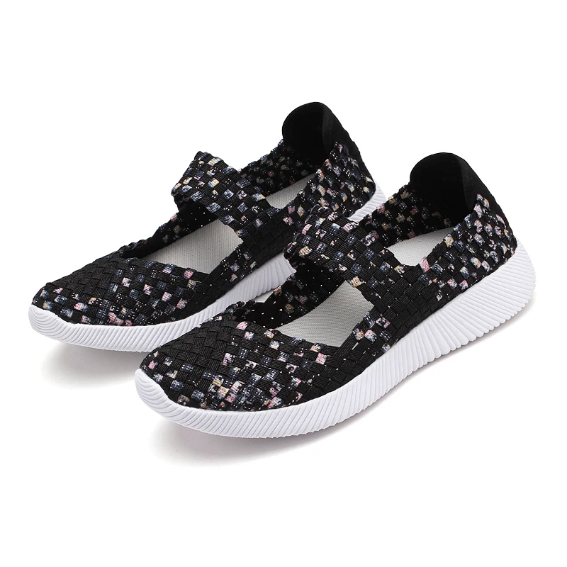 Ms. Moccasin Knitted Shoes, Women's Driving Shoes, Lightweight Breathable Fashion Casual Sneakers, Multicolor Flat with Summer