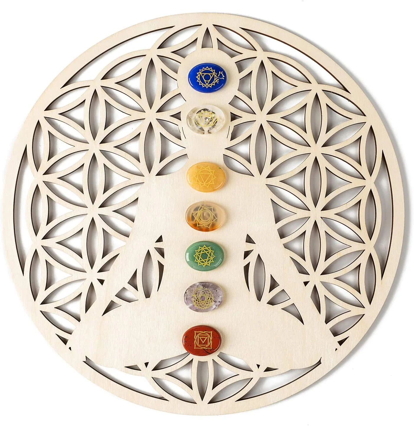 

10 pcs Buddha Flower of Life Wall Art Wooden Crystal Grid Sacred Geometry Wall Decor Meditation Spiritual Zen Home Gift