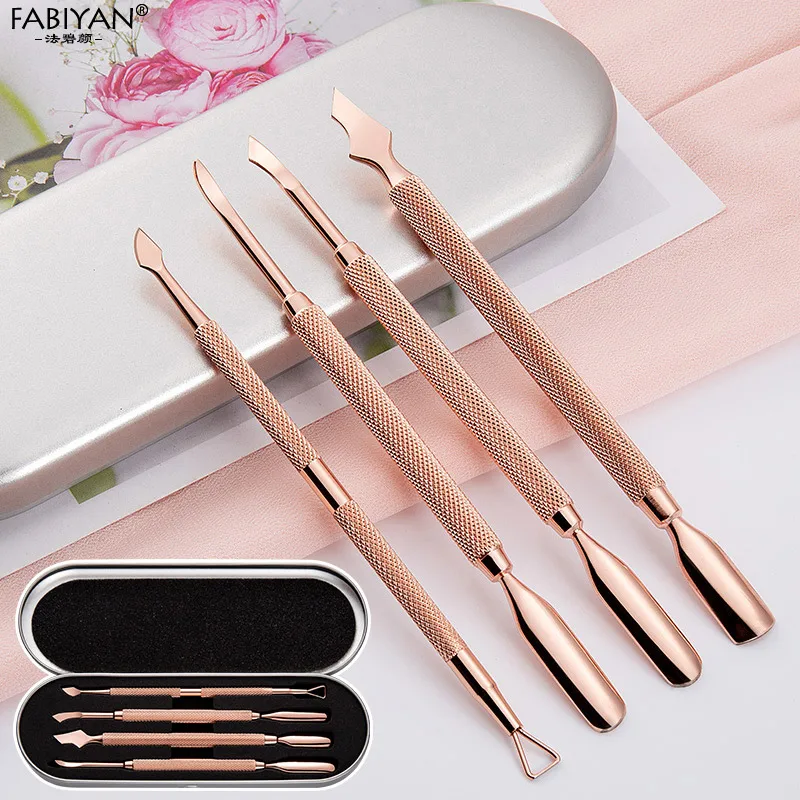 Dual-end Nail Art Stainless Steel Cuticle Pusher Manicure Pedicure Clean Tool Set Dead Skin Nail Polish Gel Remove