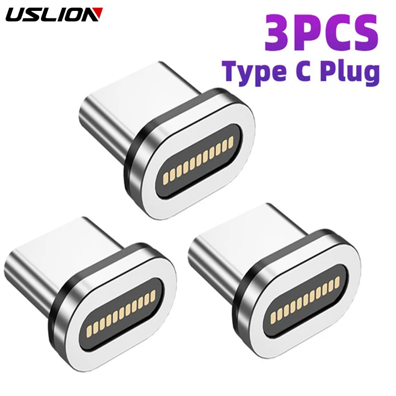 3 Pcs Magnetic Plug 11 Pin Port Fast Charging Cable Plugs Adapter Micro USB Type C Magnet Connector For iphone Xiaomi Samsung