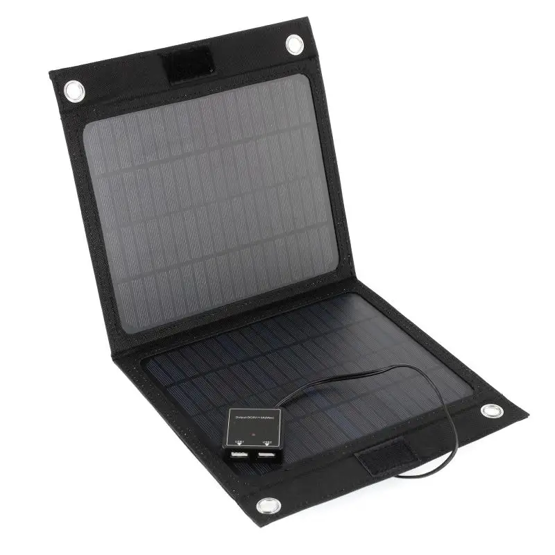 Imagem -03 - Livre Portátil Dobrável Células Solares Carregador Dobrável Painel Solar Carregador Banco de Energia Móvel para Bateria do Telefone Porta Usb 12v 25w ao ar