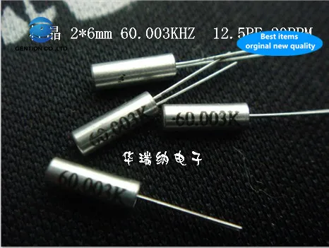 

30pcs 100% new and orginal cylindrical 60.003KHZ crystal passive in-line spot 2X6mm DT-206 TF-206 60.003K