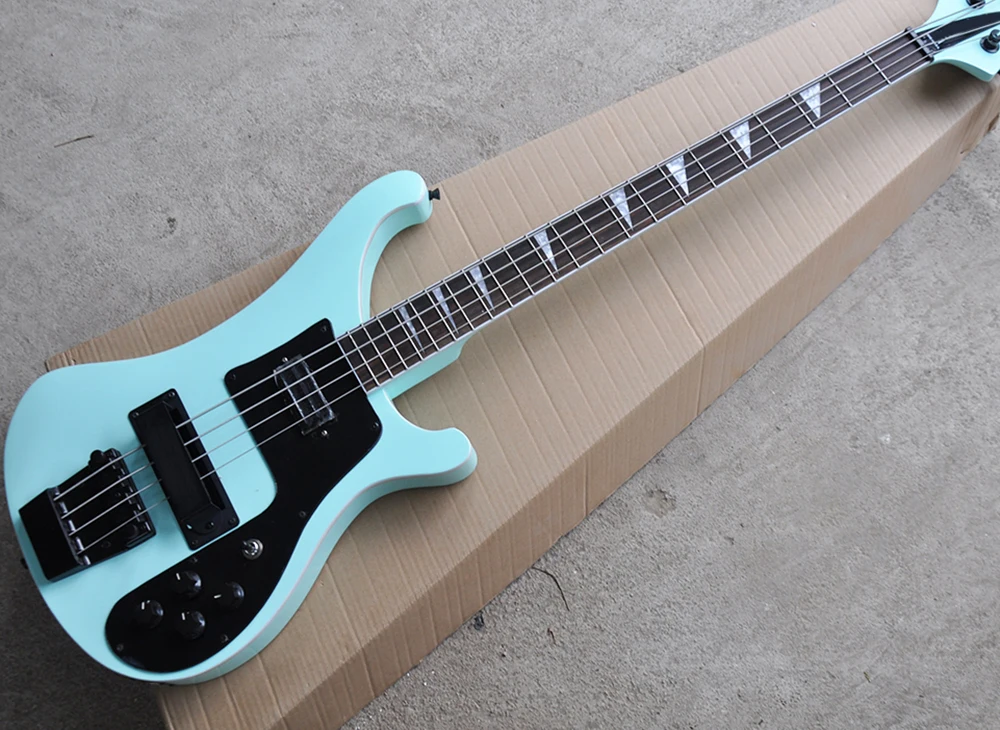 

4 Strings Sky Blue Electric Bass Guitar with Black Pickguard,Rosewood Fretboard,Providing Customized Service