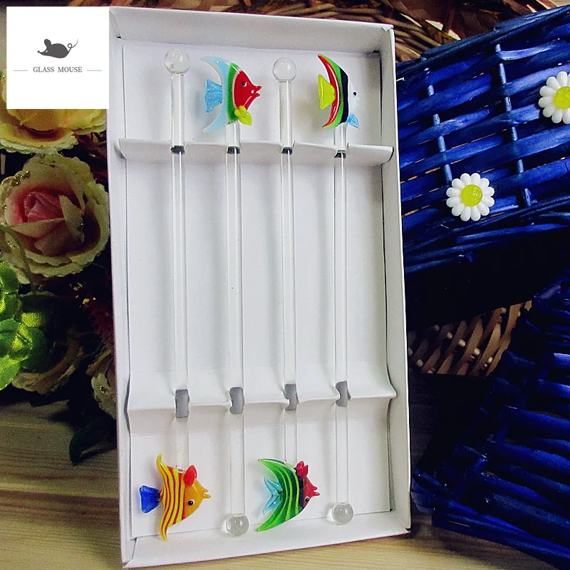 

Tropical fish statue design Cocktail Wine Glass Stirring Sticks Mixing Stirrer Picks Stir Rod Drinks Muddlers Bar Swizzle Sticks