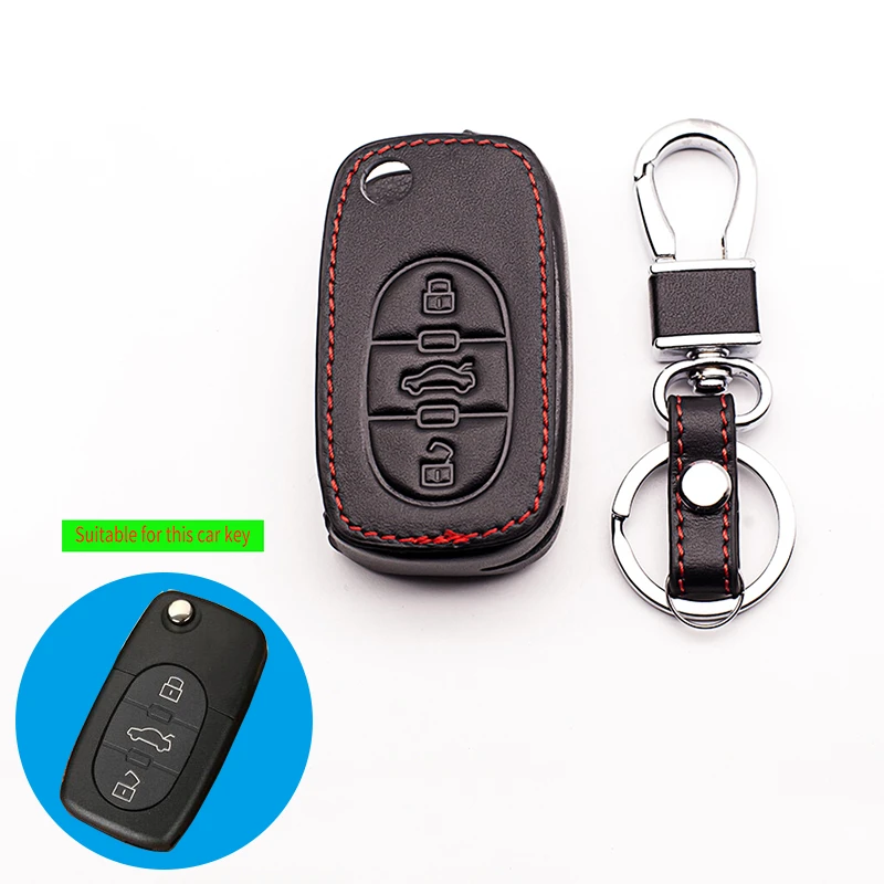 Hot sale The key packet Car-styling High Quality genuine leather car key cover 3 Buttons fold key for AUDI A2 A3 A4 A6 TT shell