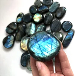 1pc Polished Natural Labradorite Crystal Random Color Grey Blue Stone Moonstone Aquarium Decor Ornament Home Decoration